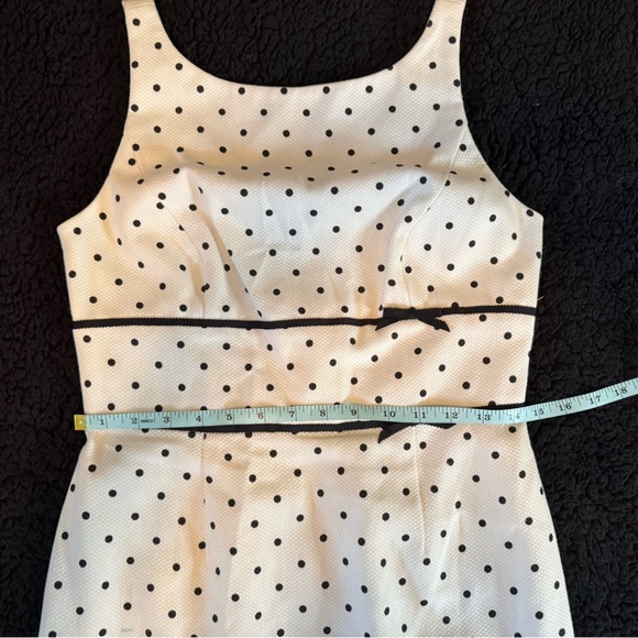 Carmen Marc Valvo White and Black Dotted Mini Dress - Picture 4 of 10